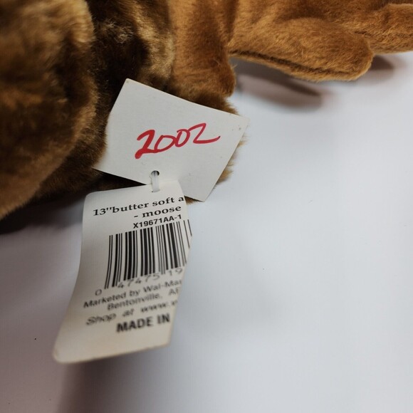 Vintage Dan Dee Christmas Reindeer Moose Plush Toy 15 in. with Tags Scarf - Picture 5 of 9